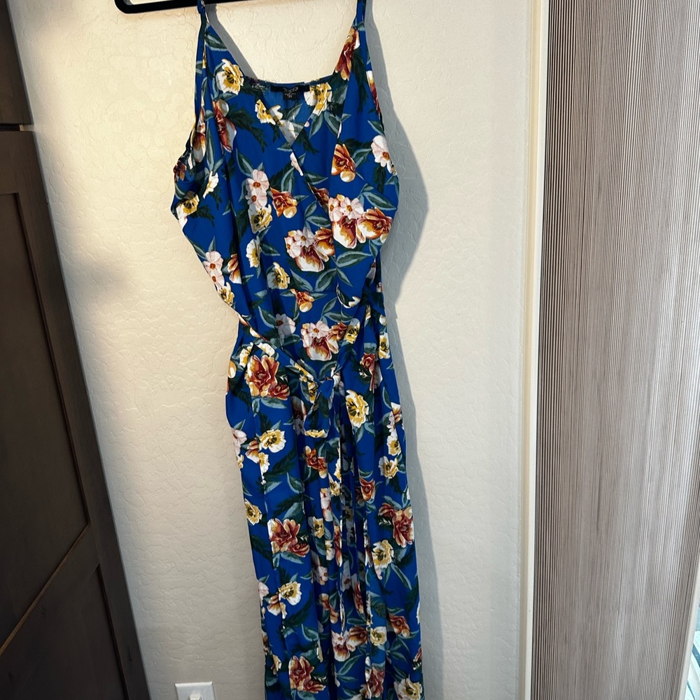 💙TOXIK Blue Hawaiian Floral Jumpsuit - Picture 8 of 9